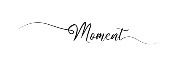 Moment Script Calligraphy Banner Black Color — 스톡 벡터