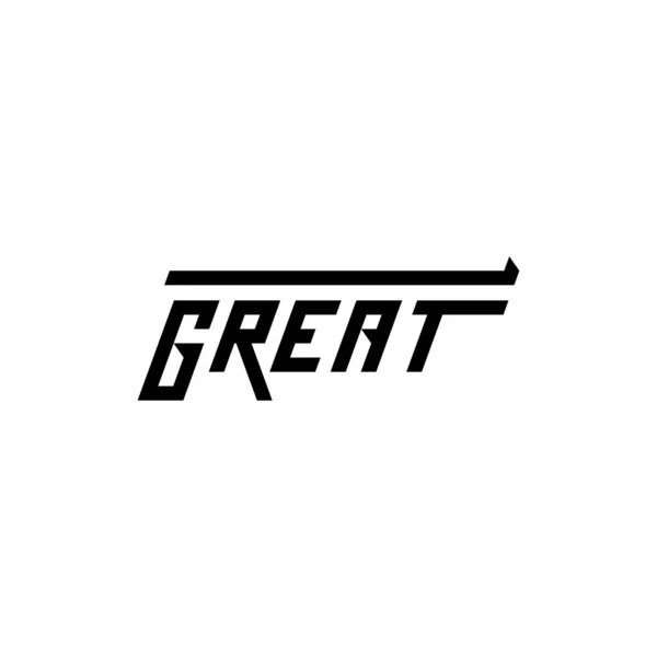 Grand Pistolet Lettrage Logo Unique Moderne — Image vectorielle