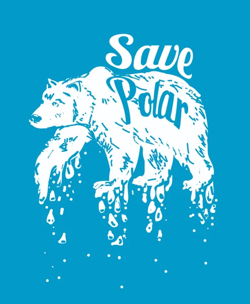Save Polar bears. — Stock Vector