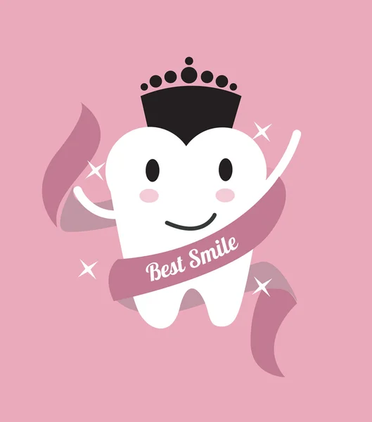 La mejor sonrisa. diente con corona . — Archivo Imágenes Vectoriales