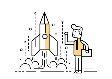 Roket başlatma, işadamı denetim uzay mekiği.