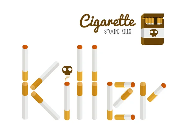Roken moordenaar typografie. — Stockvector