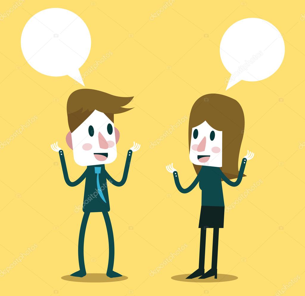 Two people talking Vector Art Stock Images | Depositphotos