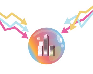 Borsa grafik pop özelliği kabarcık aşağı.
