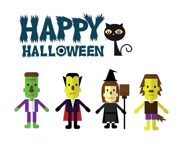 Halloween ikonkészlet. lapos karakter design. vektoros illusztráció — Stock Vector