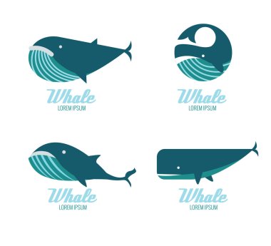 Whales icon set.