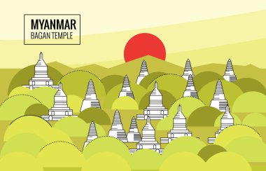 Sunrise Bagan tapınakta. hedef sahne Myanmar.