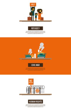 Suriye iç savaşı infographics mülteciler.