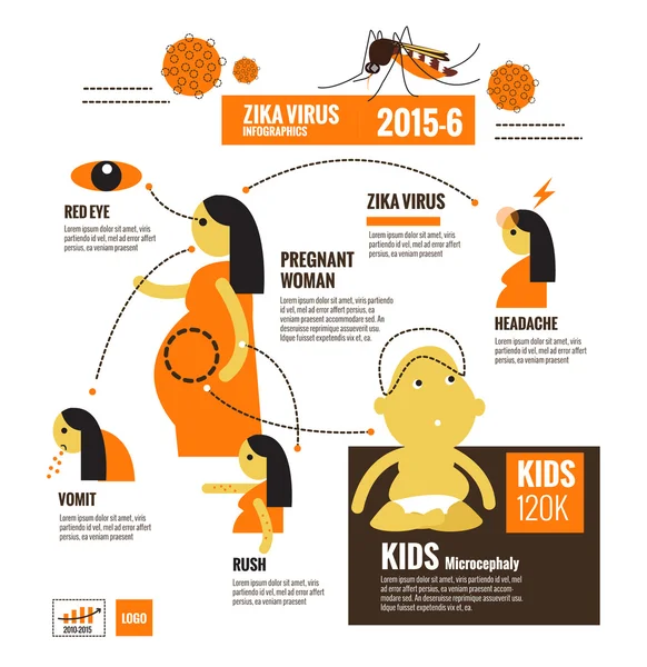 Infographie du virus Zika et de la dengue . — Image vectorielle