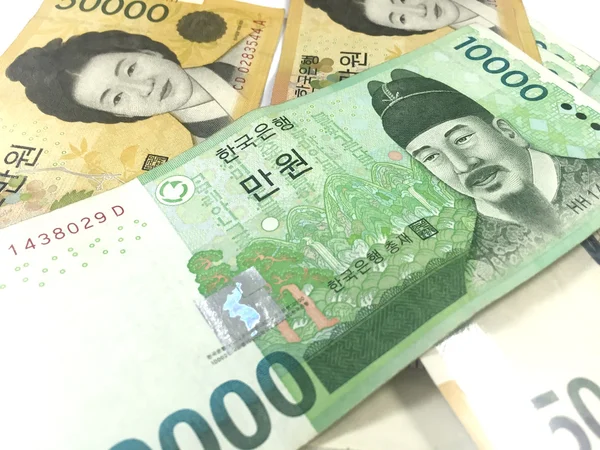 Symbol znaku firmy Korea wygrał banknotów — Zdjęcie stockowe