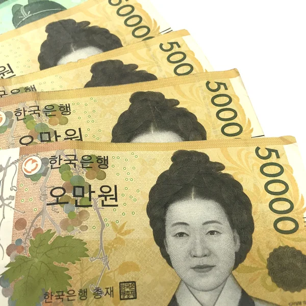 Symbol znaku firmy Korea wygrał banknotów — Zdjęcie stockowe