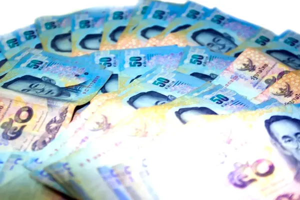 Fifty Baht Thai Banknotes — Stock Photo, Image