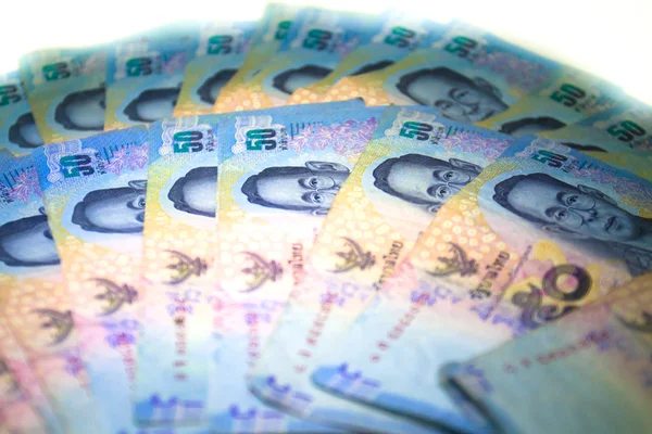 Fifty Baht Thai Banknotes — Stock Photo, Image