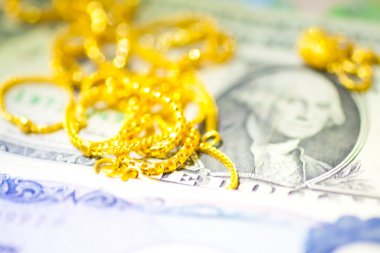 Banknot arkaplan zemin dokusu üzerine bir Hazine Kapanışı