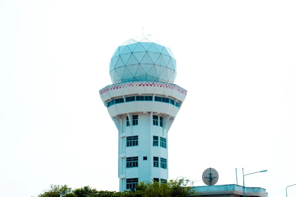 Torre de controle de tráfego aéreo Sunset Sky — Fotografia de Stock