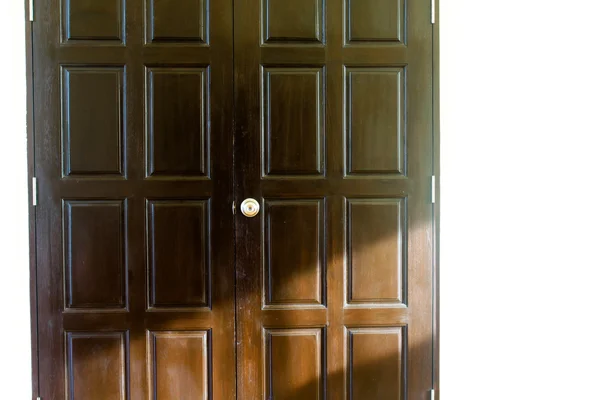 Vintage wooden door dark brown color — Stock Photo, Image