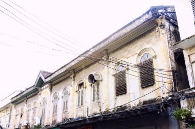 Eski Bangkok Çin sokak manzarası Eski şehri yok etti