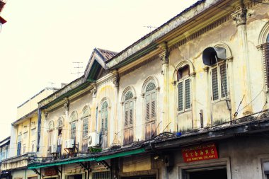 Eski Bangkok Çin sokak manzarası Eski şehri yok etti