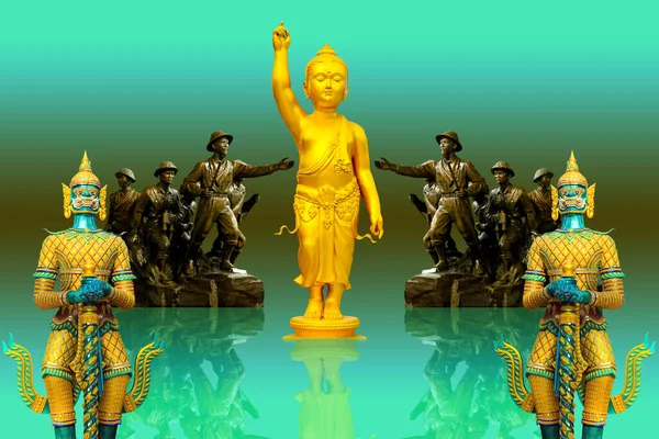 Statue Symbole Religion Asie Fond — Photo