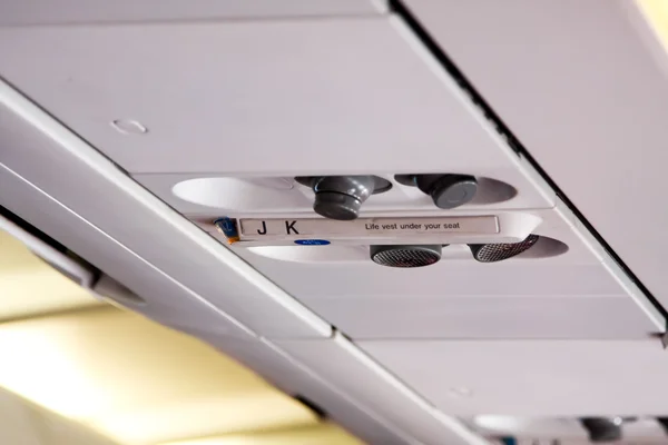 Head light unit inside airplane — Stock Photo, Image