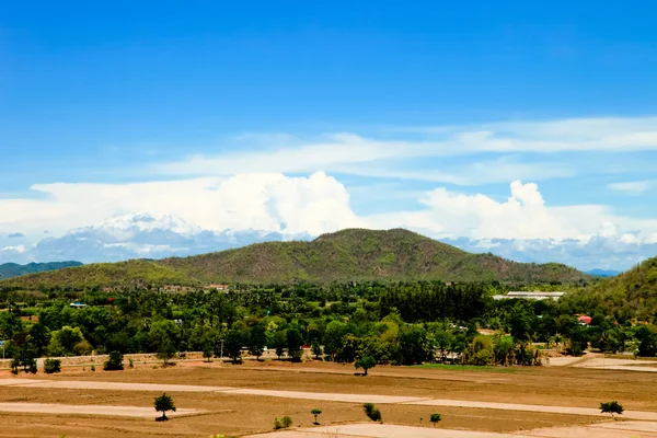 Beautiful natural landscape land and mountain see high view — Stock Photo, Image