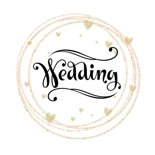 Hochzeitsinschrift Glückwunsch Wedding Hand Letter Kalligraphische Skalierbare Und Editierbare Vektorillustration — Stockvektor