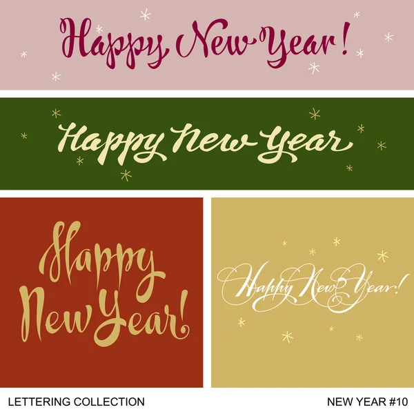 New Year greetings handmade set 10 — Stock Vector