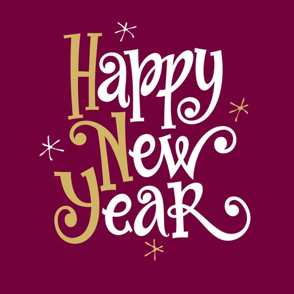 Happy New Year lettering — Stock Vector