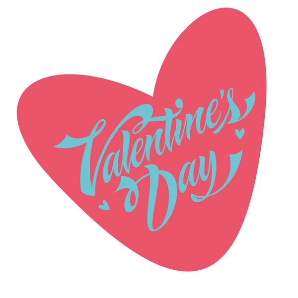 De dag van Valentijnskaarten belettering — Stockvector