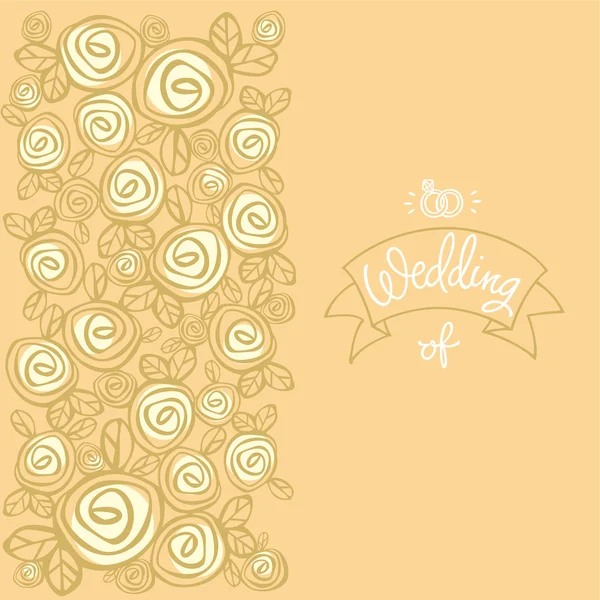 Fondo de la boda e inscripción de saludo — Vector de stock