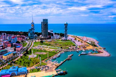 İHA 'dan şehir görünümü soyut arkaplan olarak