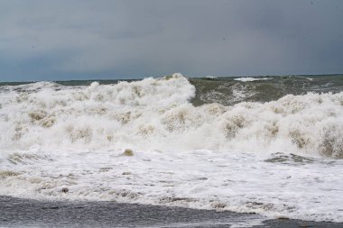 Batumi, Gürcistan - 12 Mart 2021: Karadeniz Fırtınası