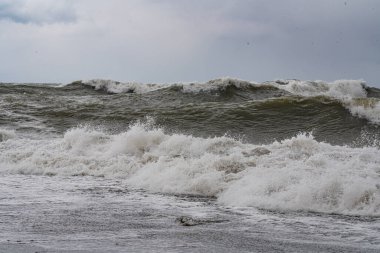 Batumi, Gürcistan - 12 Mart 2021: Karadeniz Fırtınası