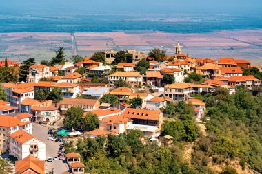 İHA 'dan kırmızı çatıları olan şehir manzarası