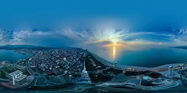 360VR drone Panorama city of Batumi view from drone