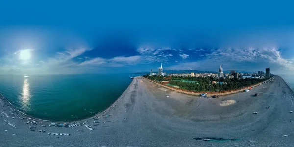 360VR drone Panorama city of Batumi view from drone