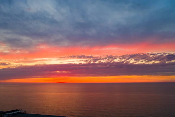 Beautiful Orange Sunset View Drone — Stock Photo, Image