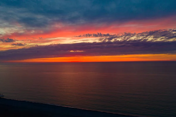 Прекрасний Оранжевий Вид Захід Сонця Дрона — стокове фото