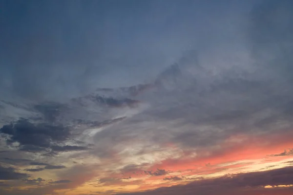 Schöner Orangefarbener Sonnenuntergang Aus Der Drohne — Stockfoto