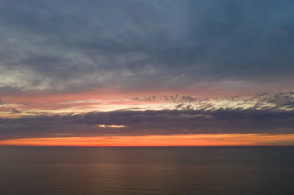 Beautiful Orange Sunset View Drone — 스톡 사진
