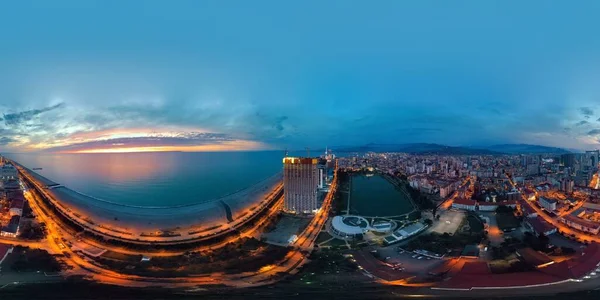 Dan 360 Panorama Gece Şehir Görüntüsü — Stok fotoğraf