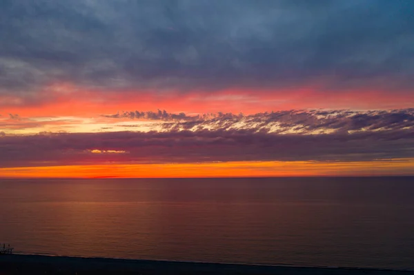 Прекрасний Оранжевий Вид Захід Сонця Дрона — стокове фото