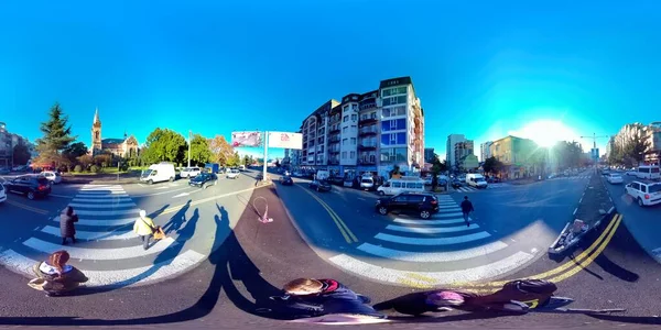 Batumi Georgia March 2021 360 Man Walks City Takes Pictures — Stock Photo, Image