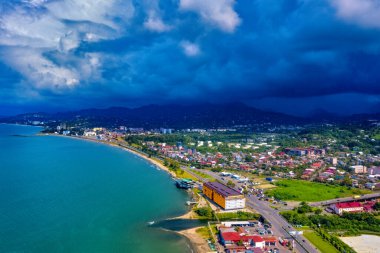 Batumi, Gürcistan - 05 Nisan 2021: 360 İHA 'dan limana