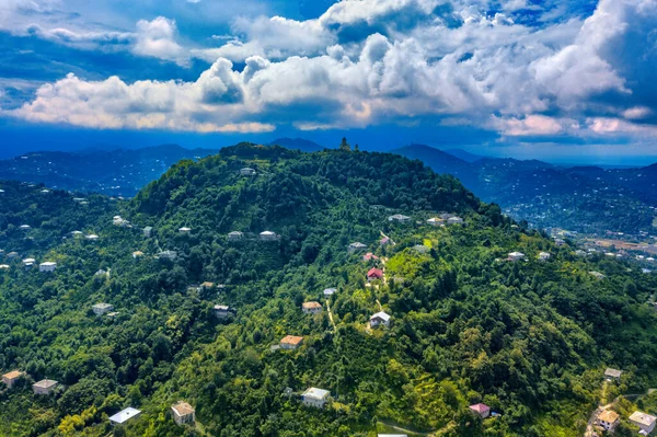 360 Вид Ліс Гори Влітку Пейзаж Дронцем — стокове фото