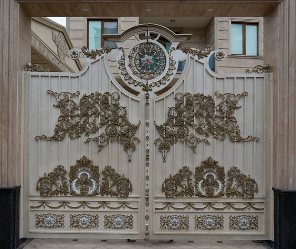 Μεταλλική Σκαλιστή Πύλη Μορφή Αφηρημένου Φόντου — Φωτογραφία Αρχείου