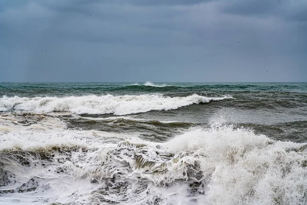 Vento Sobre Mar Tempestuoso Inverno — Fotografia de Stock