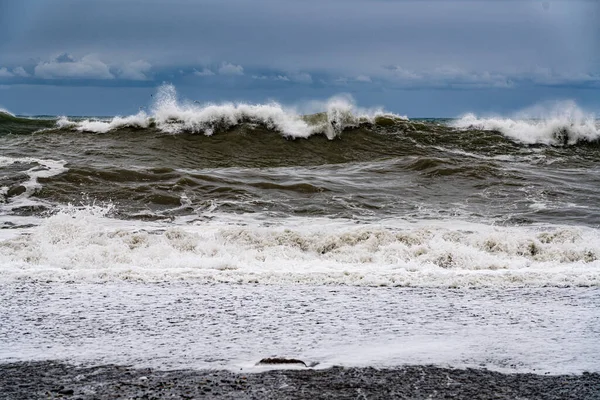 Ondas Brancas Mar Durante Uma Tempestade — Fotografia de Stock