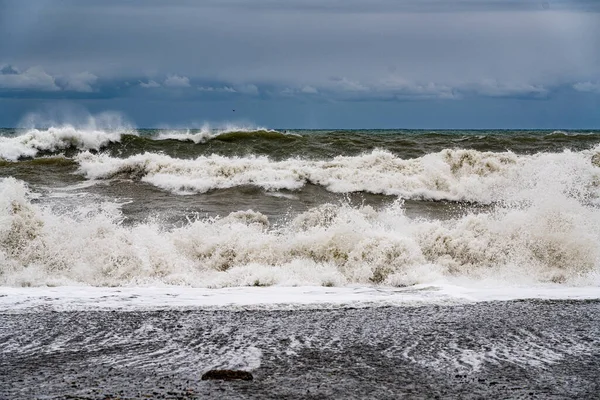 Olas Blancas Mar Durante Una Tormenta —  Fotos de Stock