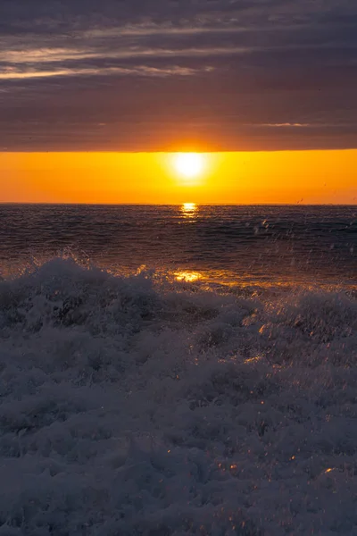 Coucher Soleil Sur Mer Noire Avril — Photo